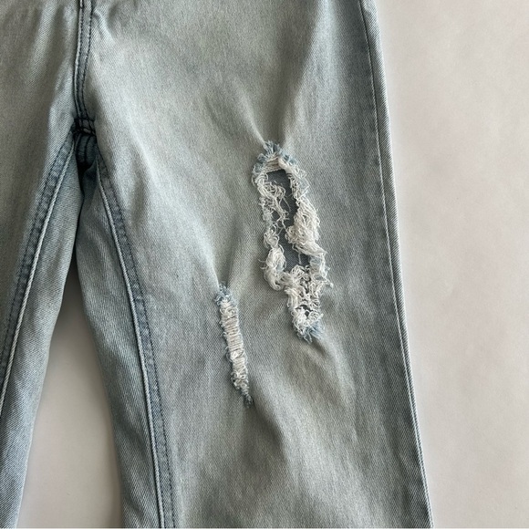 Ban Jara Jeans Womens 9/28 Flare Mid Rise Light Wash Distressed - Picture 3 of 8